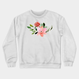 CUTE PINK ROSE WATERCOLOR FLOWERS Crewneck Sweatshirt